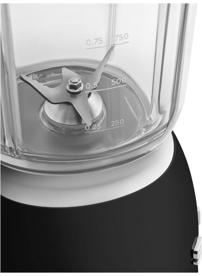 smeg Retro 50's Style Jug Blender with Stainless Steel Blades, 4 Speed Settings and 3 Pre-set Programs, 1 Year Warranty 1.5 L 800 W BLF03BLUK Black - Image 5