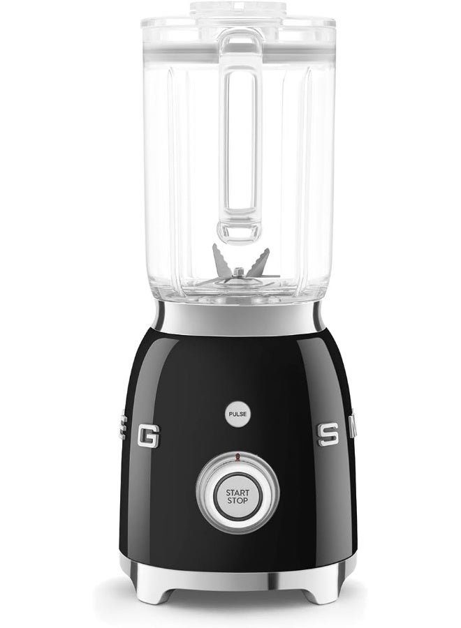 smeg Retro 50's Style Jug Blender with Stainless Steel Blades, 4 Speed Settings and 3 Pre-set Programs, 1 Year Warranty 1.5 L 800 W BLF03BLUK Black - Image 1