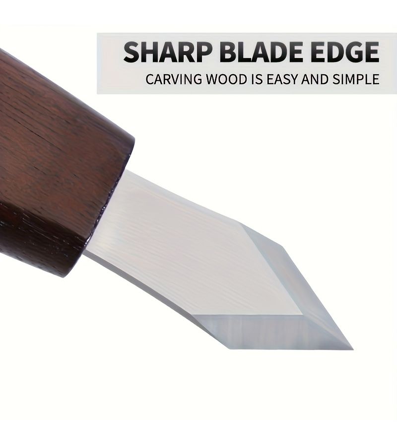 Double Edged CR-V Steel Woodworking Marking Knife With Wooden Handle For Woodworkers - Image 4