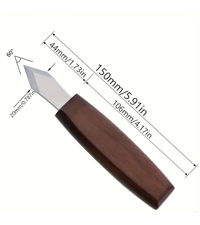 Double Edged CR-V Steel Woodworking Marking Knife With Wooden Handle For Woodworkers - Image 3