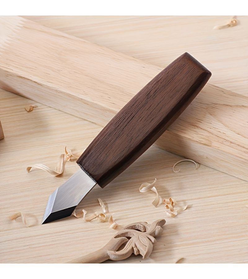 Double Edged CR-V Steel Woodworking Marking Knife With Wooden Handle For Woodworkers - Image 2