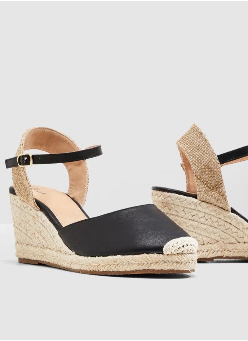 ELLA & MAX - Closed Toe Espadrille Wedge Sandal - Image 1