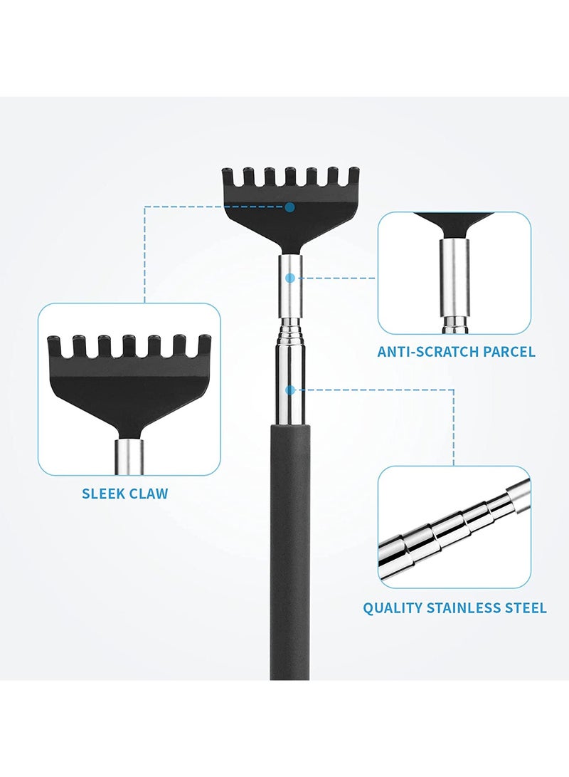 Alexvyan 1 Pack TPR Small Adjustable Portable Extendable Back Scratcher, Metal Stainless Steel Telescoping Back Scratcher Tool The best gift for all kinds of festivals - Image 2