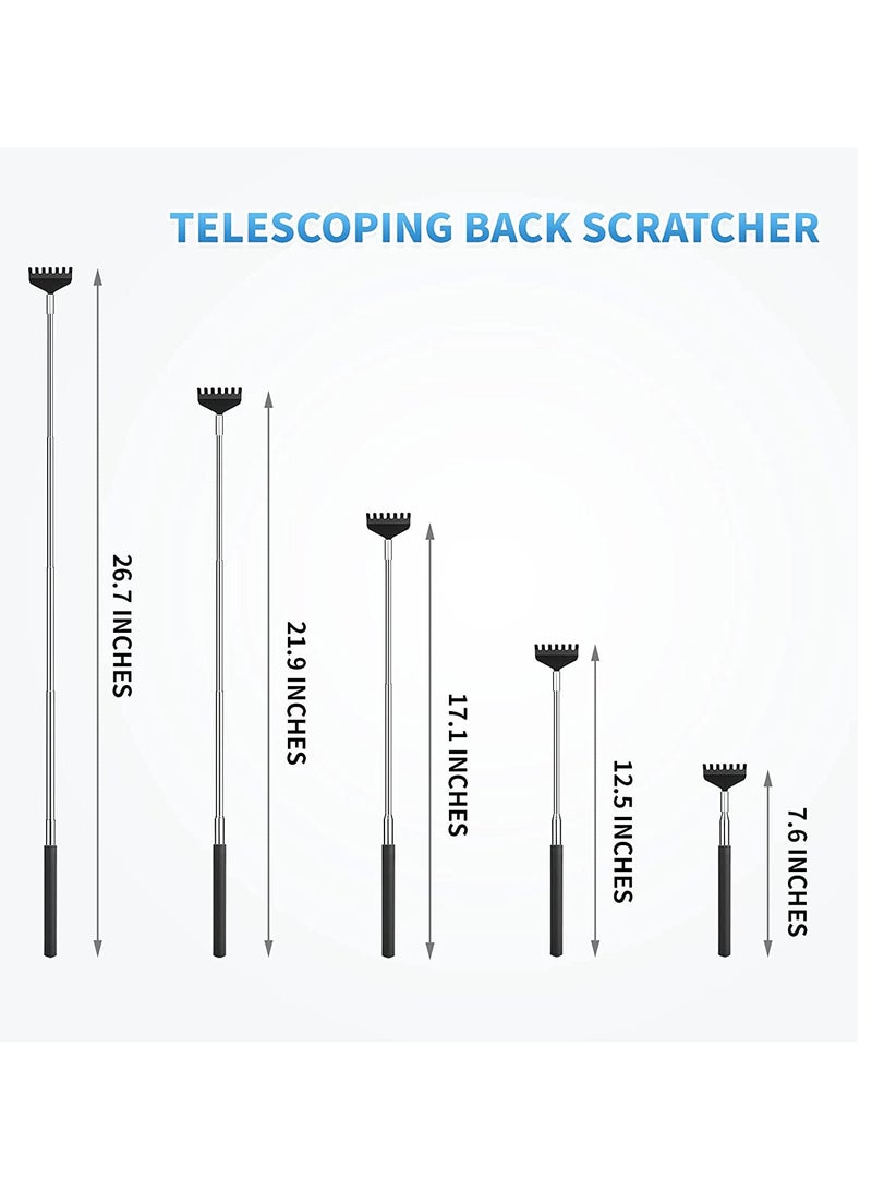 Alexvyan 1 Pack TPR Small Adjustable Portable Extendable Back Scratcher, Metal Stainless Steel Telescoping Back Scratcher Tool The best gift for all kinds of festivals - Image 3