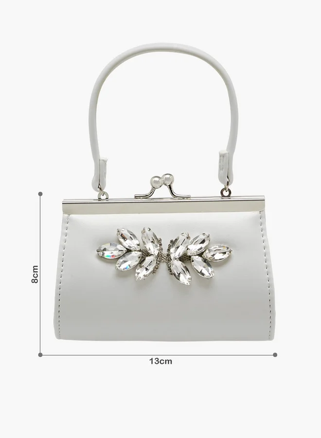 Flora Bella By Shoexpress Flora Bella Stone Embellished Clutch with Handle Ramadan Collection