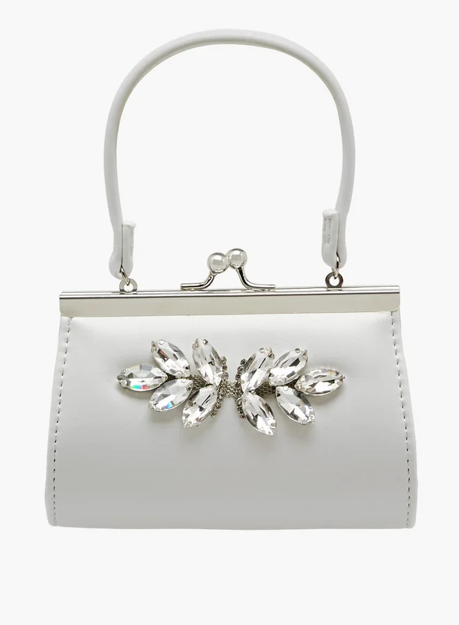 Flora Bella By Shoexpress Flora Bella Stone Embellished Clutch with Handle Ramadan Collection