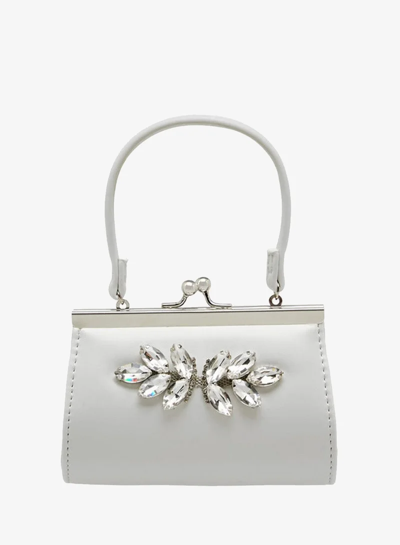 Flora Bella By Shoexpress Flora Bella Stone Embellished Clutch with Handle Ramadan Collection