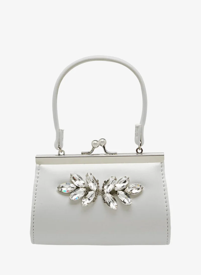 Flora Bella By Shoexpress Flora Bella Stone Embellished Clutch with Handle Ramadan Collection