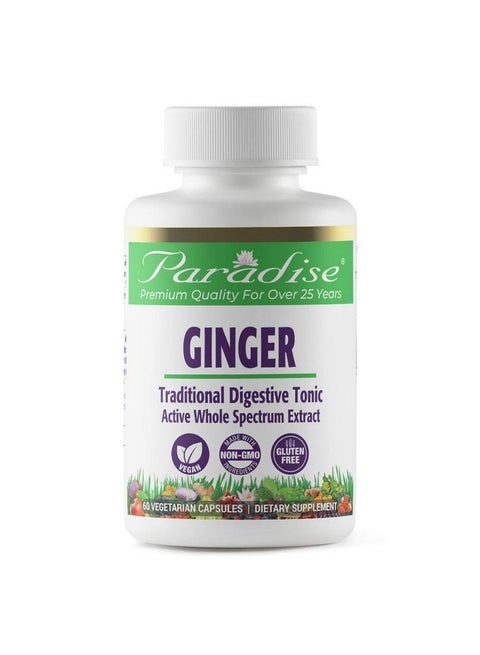Ginger Extract For Digestive Health Vegan Non Gmo Gluten Free 60 Vegetarian Capsules