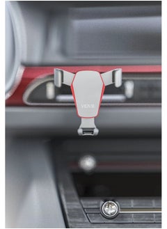 Vidvie Vidvie HC1508 Car Mobile Holder, Stylish Metal Design, Air Conditioning Vent Mount, Compatible with Most Cars and Phones - Grey with Red  - Image 5