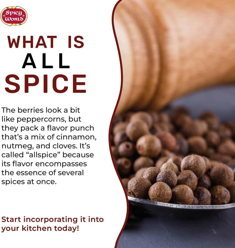 Spicy World توت البهارات الكاملة من سبايسي وورلد - كيس 5 أونصات للطهي والتوابل - Image 3