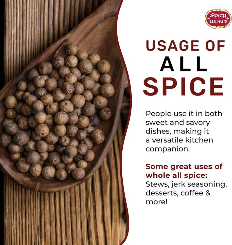 Spicy World توت البهارات الكاملة من سبايسي وورلد - كيس 5 أونصات للطهي والتوابل - Image 4