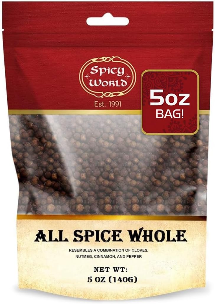 Spicy World توت البهارات الكاملة من سبايسي وورلد - كيس 5 أونصات للطهي والتوابل - Image 1