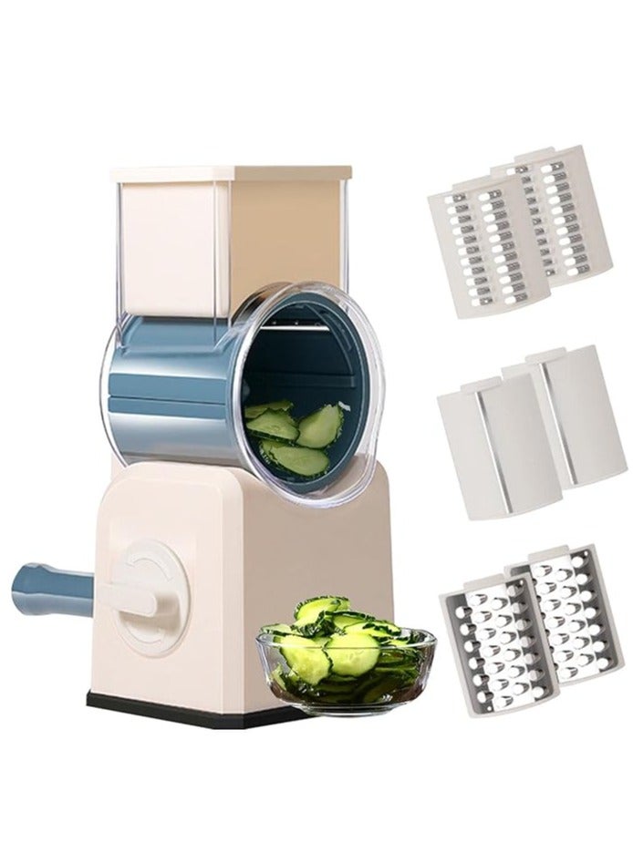 Vegetable Grinder with Handle, kitchen vegetable slicer shredder grinder easy to clean rotary slicer for peanuts crackers fruits vegetables nuts etc. - Image 4