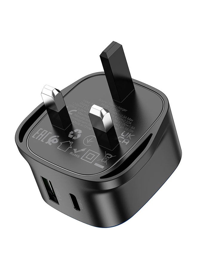 هوكو. شاحن حائط CS32B Rich PD20W + QC3.0 المملكة المتحدة (أسود) - Image 4