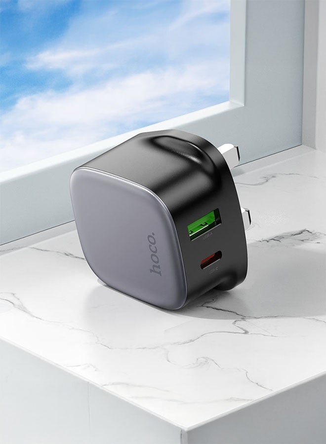 هوكو. شاحن حائط CS32B Rich PD20W + QC3.0 المملكة المتحدة (أسود) - Image 3