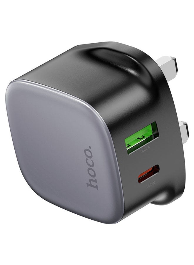 هوكو. شاحن حائط CS32B Rich PD20W + QC3.0 المملكة المتحدة (أسود) - Image 2