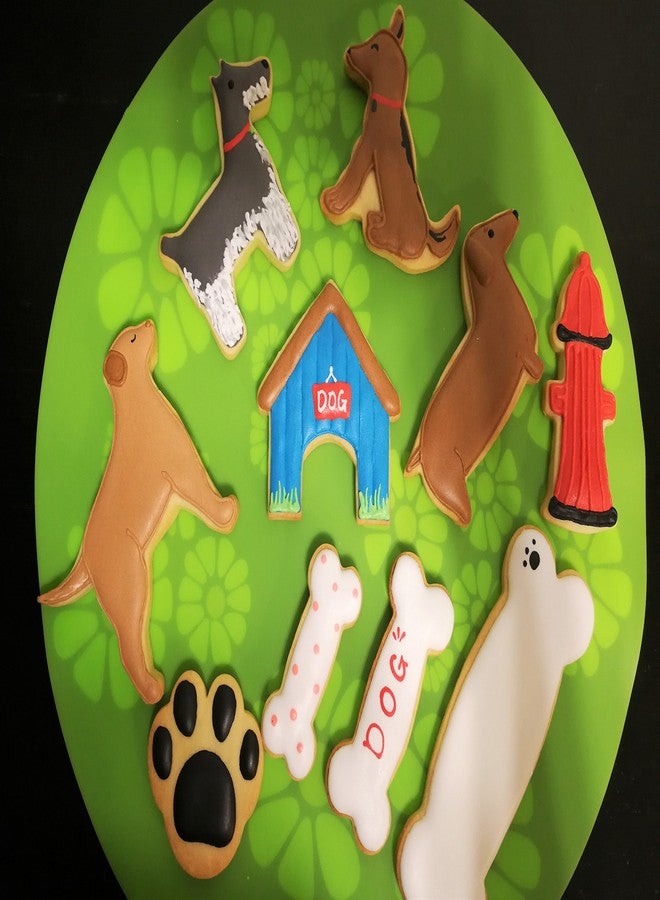 JOKUMO Dog Lover Complete Cookie Cutters Set - 10 PC High Grade 430 Stainless Steel -Golden Retriever, Miniature Schnauzer, Dachshund, Dog sit position, Dog Paw, Dog House, Fire Hydrant and 3 Dog Bone - Image 4