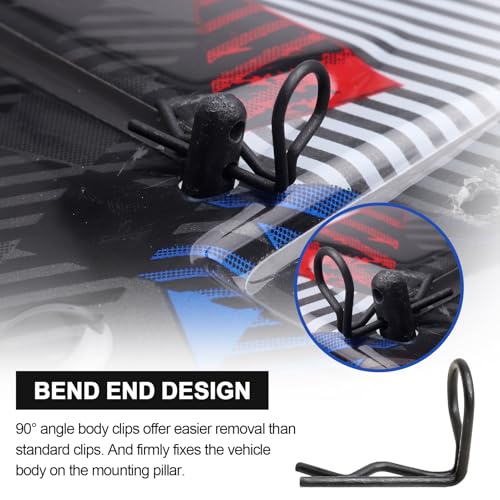 HobbyPark 50-Pack 90-Degree Angle Body Clips Bent Pins for All 1/10 Scale Model Car Truck Crawler Truck Buggy Black - Image 3