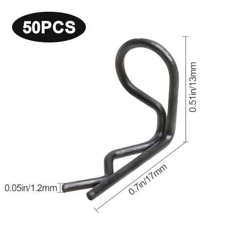 HobbyPark 50-Pack 90-Degree Angle Body Clips Bent Pins for All 1/10 Scale Model Car Truck Crawler Truck Buggy Black - Image 2