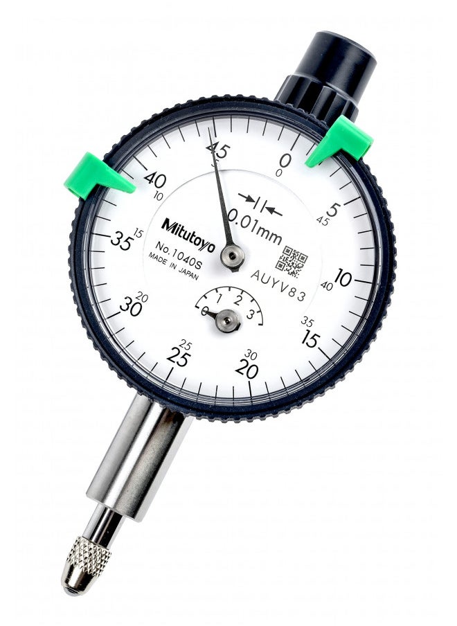 Mitutoyo Mitutoyo 2109S-10 Dial Indicator, M2.5X0.45 Thread, 8mm Stem Dia., Lug Back, White Dial, 0-100-0 Reading, 57mm Dial Dia., 0-1mm Range, 0.001mm Graduation, +/-0.005mm Accuracy  - Image 2