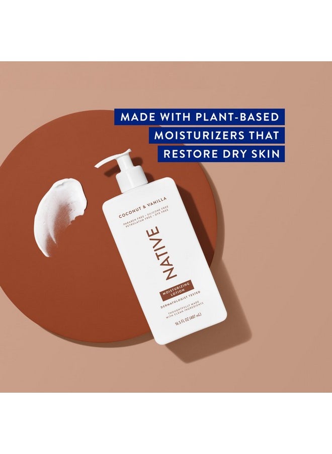 native Body Lotion Contains Naturally Derived Plantbased Moisturizers For Women And Men Restores Dry Skin Coconut & Vanilla 16.5 Fl Oz  - Image 4