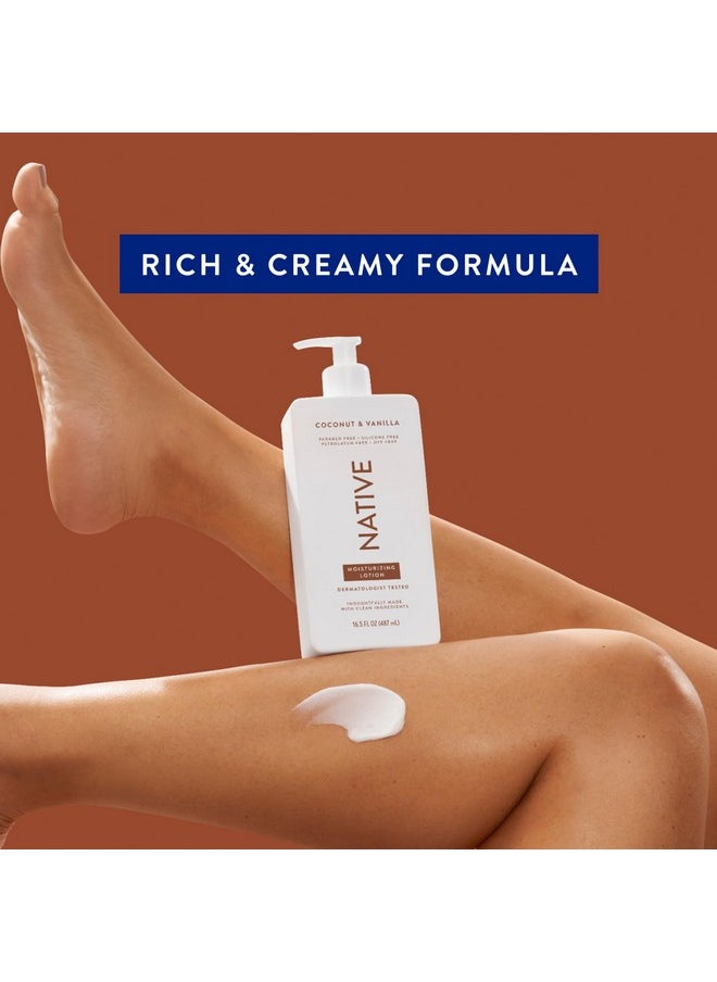 native Body Lotion Contains Naturally Derived Plantbased Moisturizers For Women And Men Restores Dry Skin Coconut & Vanilla 16.5 Fl Oz  - Image 3