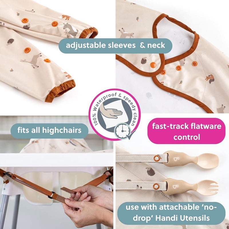 Bibado Baby Bibs With Sleeves - Toddler and Baby Led Weaning Bib - 6-36 Months, Attaches to Highchairs, Strollers, Tables - Image 3