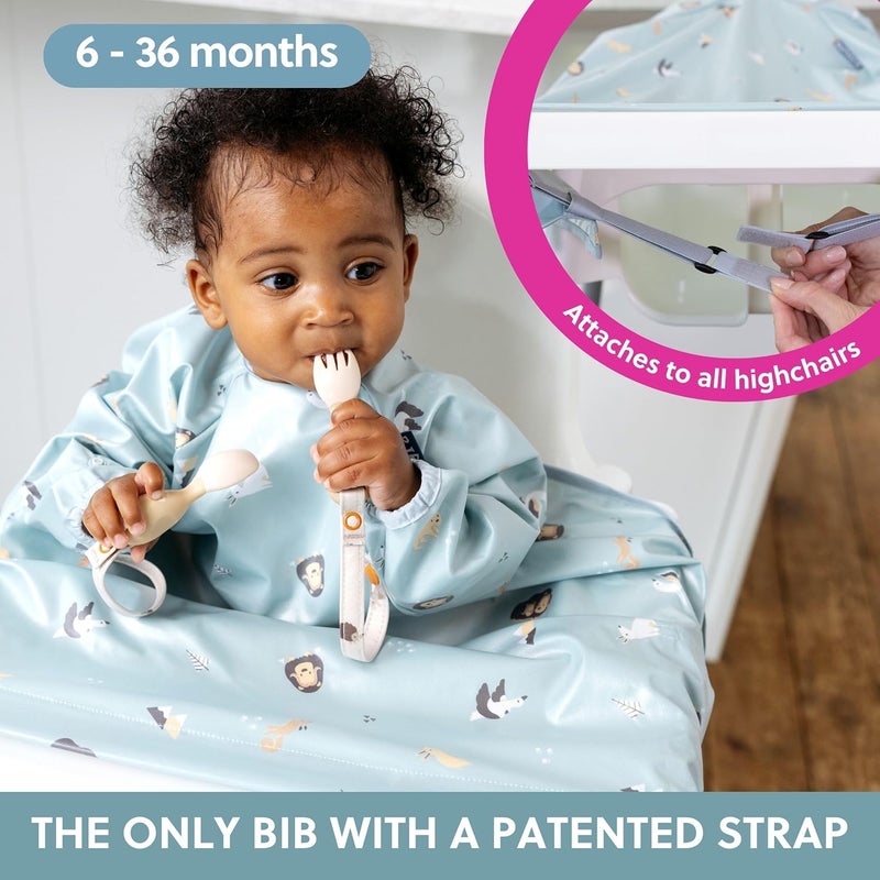 Bibado Baby Bibs With Sleeves - Toddler and Baby Led Weaning Bib - 6-36 Months, Attaches to Highchairs, Strollers, Tables - Image 2