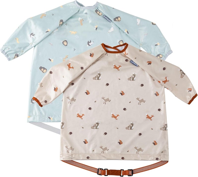 Bibado Baby Bibs With Sleeves - Toddler and Baby Led Weaning Bib - 6-36 Months, Attaches to Highchairs, Strollers, Tables - Image 1