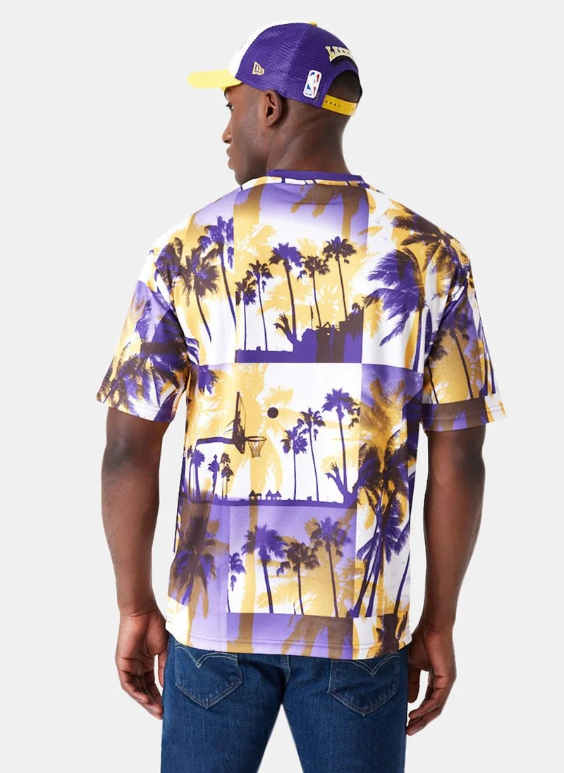 NEW ERA Men's NBA Los Angeles Lakers Palm Tree T-Shirt