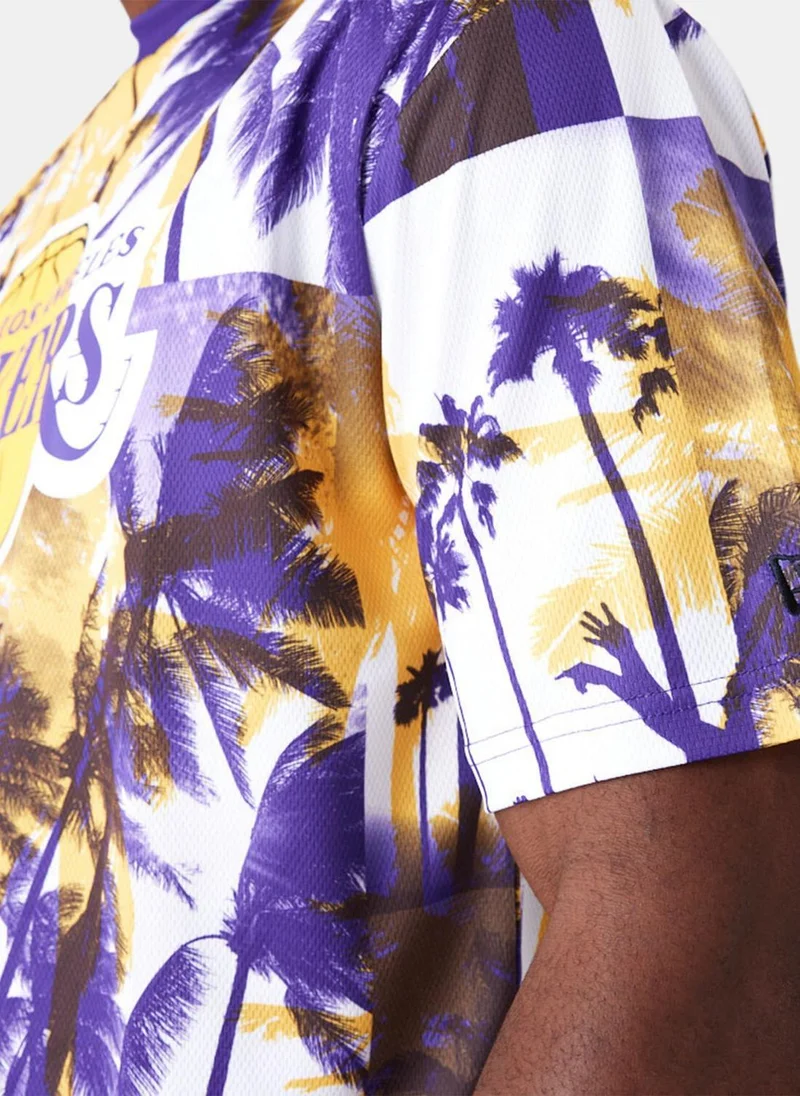 NEW ERA Men's NBA Los Angeles Lakers Palm Tree T-Shirt