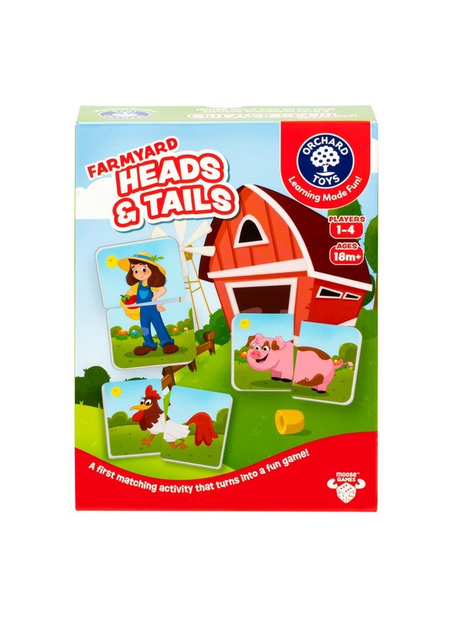 ORCHARD TOYS, Farmyard Heads & Tails Game - New Art, A First Matching Activity That Develops Into a Fun Game, 24 Updated Chunky Cards, Age 18 Months+, 1-4 Players - Image 1