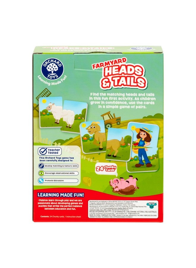 ORCHARD TOYS, Farmyard Heads & Tails Game - New Art, A First Matching Activity That Develops Into a Fun Game, 24 Updated Chunky Cards, Age 18 Months+, 1-4 Players - Image 2