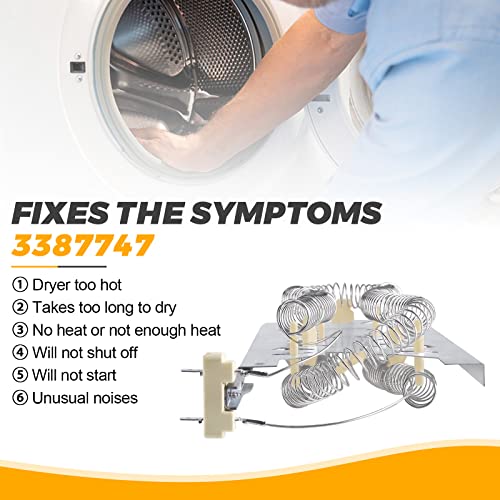 Techecook 3387747 WP3387747 W11344457 Dryer Heating Element by Techecook - Fit for Kenmore Whirlpool Kitchen-Aid Maytag Dryer - Replaces medc700vw0 8527865 w11045584 PS11741416 AP6008281 AP2947033 PS344597 - Image 4