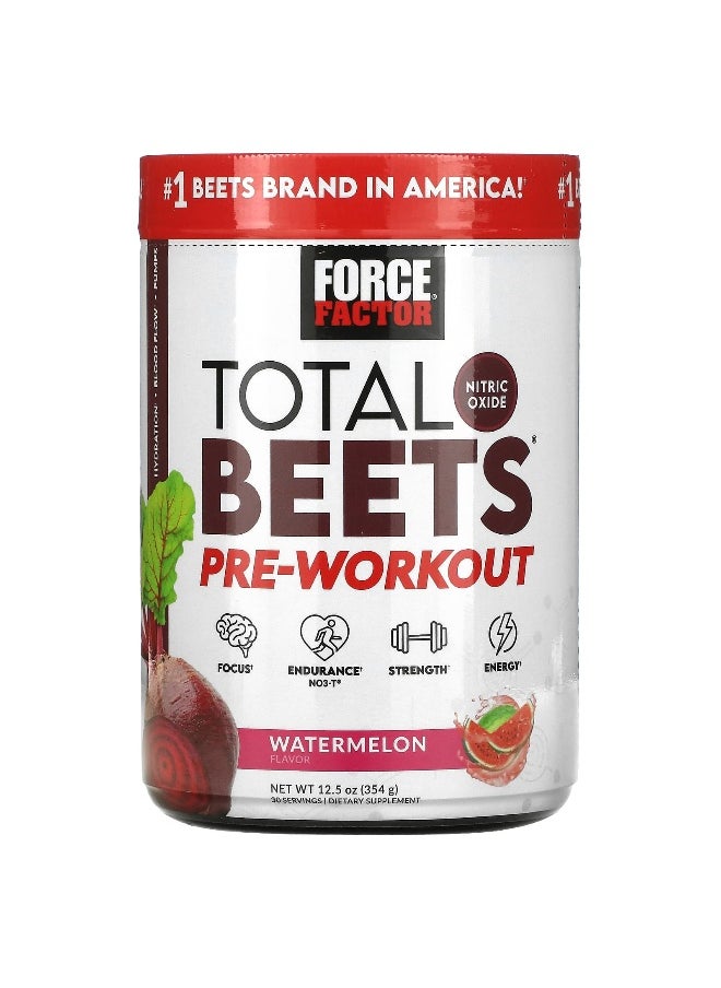 Force Factor Force Factor, Total Beets®, Pre-Workout, Watermelon, 12.5 oz (354 g)  - Image 1