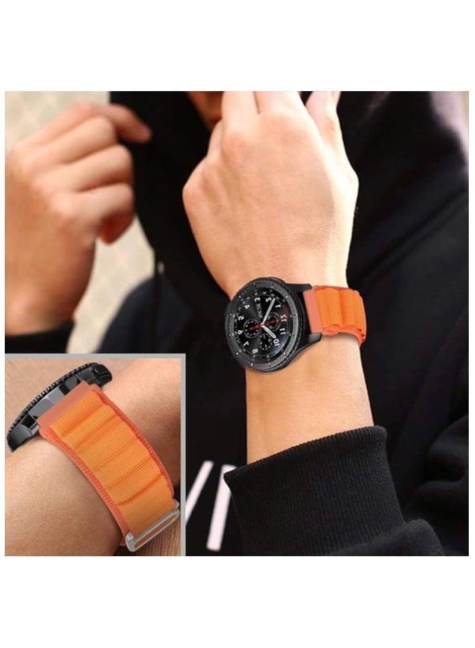 حزام نايلون 20 ملم لساعة سامسونج جير سبورت/ساعة 4/ساعة 5/ساعة 5 برو /S2 كلاسيك/أكتيف 2 40 ملم 44 ملم/Amazfit GTS 3/ GTS 4/4 Mini/Bip 3/Pro/GTS 2 mini/GTS 2e/Bip يو/يوبرو (برتقالي) - Image 5
