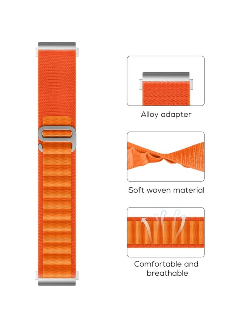 حزام نايلون 20 ملم لساعة سامسونج جير سبورت/ساعة 4/ساعة 5/ساعة 5 برو /S2 كلاسيك/أكتيف 2 40 ملم 44 ملم/Amazfit GTS 3/ GTS 4/4 Mini/Bip 3/Pro/GTS 2 mini/GTS 2e/Bip يو/يوبرو (برتقالي) - Image 3