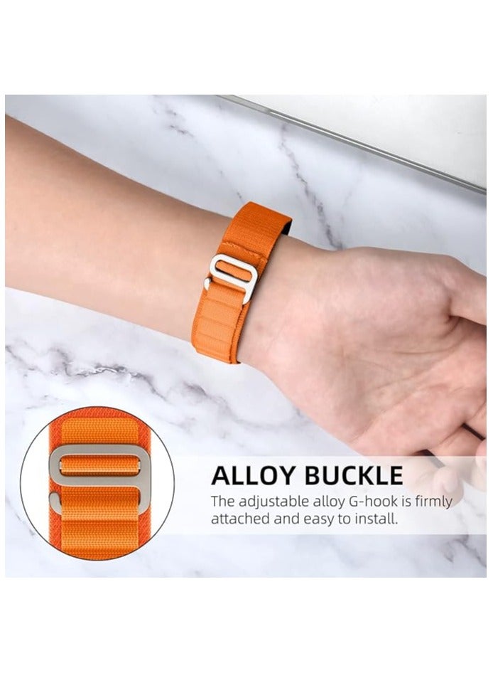 حزام نايلون 20 ملم لساعة سامسونج جير سبورت/ساعة 4/ساعة 5/ساعة 5 برو /S2 كلاسيك/أكتيف 2 40 ملم 44 ملم/Amazfit GTS 3/ GTS 4/4 Mini/Bip 3/Pro/GTS 2 mini/GTS 2e/Bip يو/يوبرو (برتقالي) - Image 4