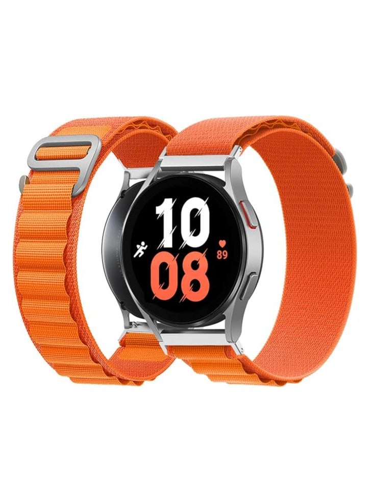 حزام نايلون 20 ملم لساعة سامسونج جير سبورت/ساعة 4/ساعة 5/ساعة 5 برو /S2 كلاسيك/أكتيف 2 40 ملم 44 ملم/Amazfit GTS 3/ GTS 4/4 Mini/Bip 3/Pro/GTS 2 mini/GTS 2e/Bip يو/يوبرو (برتقالي) - Image 2