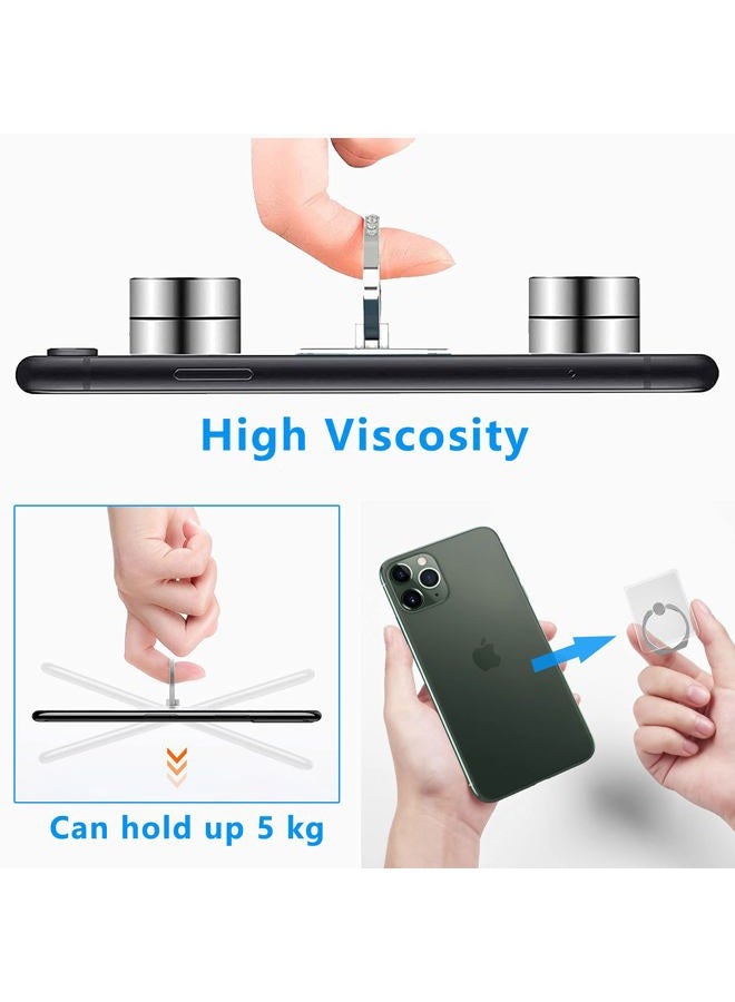 VOVIGGOL Cell Phone Ring Holder Stand 5 Pack，Transparent Phone Ring Holder Finger Kickstand 360° Degree Rotation Clear Phone Ring Grip Compatible iPhone Cellphone Phone Case(Round) - Image 4