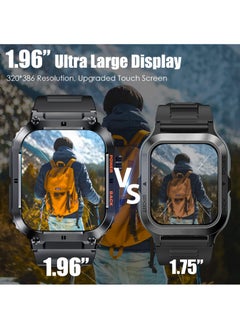 Joshberg Military Smart Watches for Men 1.96” HD Big Screen Rugged Smart Watch (Answer/Dial Calls) Outdoor Tactical Sports Watch Fitness Tracker Smartwatch for iPhone Compatible with Android Phones  - Image 2
