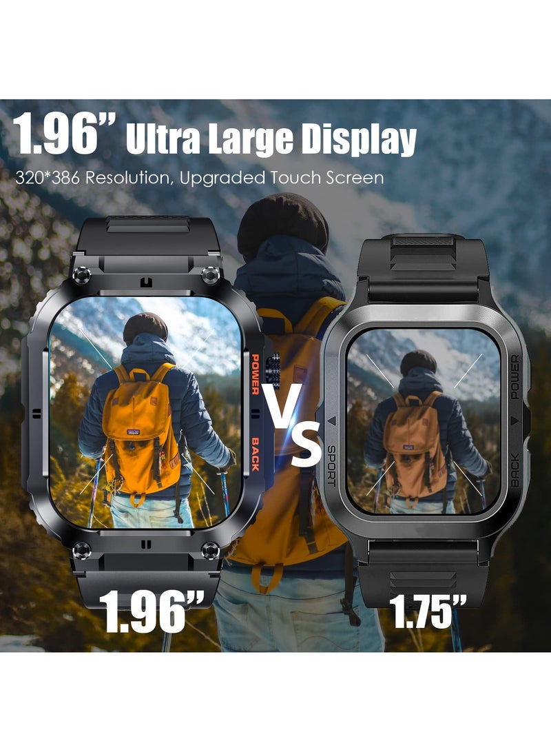 Joshberg Military Smart Watches for Men 1.96” HD Big Screen Rugged Smart Watch (Answer/Dial Calls) Outdoor Tactical Sports Watch Fitness Tracker Smartwatch for iPhone Compatible with Android Phones - Image 2