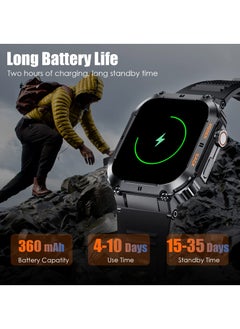Joshberg Military Smart Watches for Men 1.96” HD Big Screen Rugged Smart Watch (Answer/Dial Calls) Outdoor Tactical Sports Watch Fitness Tracker Smartwatch for iPhone Compatible with Android Phones  - Image 4