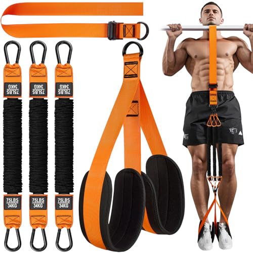 HPYGN Two Foots Pull Up Assistance Bands, Heavy Duty Resistance Band for Pull Up Bar, Adjustable Weight/Size with Fabric Feet/Knee Rest, Bands for Pull Up Assist for Strength Training, Pull Up - Image 1