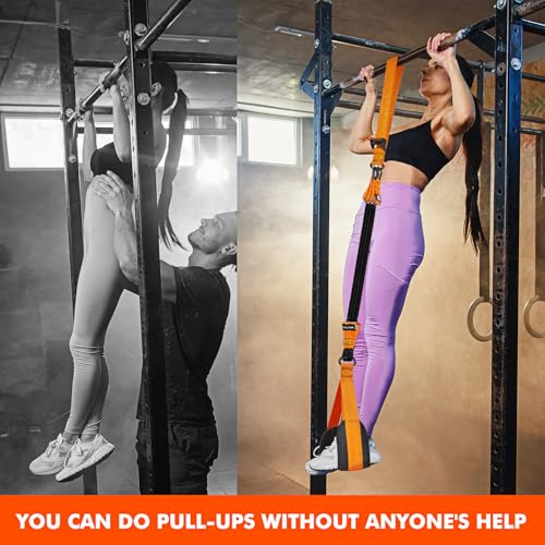 HPYGN Two Foots Pull Up Assistance Bands, Heavy Duty Resistance Band for Pull Up Bar, Adjustable Weight/Size with Fabric Feet/Knee Rest, Bands for Pull Up Assist for Strength Training, Pull Up - Image 5