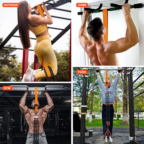 HPYGN Two Foots Pull Up Assistance Bands, Heavy Duty Resistance Band for Pull Up Bar, Adjustable Weight/Size with Fabric Feet/Knee Rest, Bands for Pull Up Assist for Strength Training, Pull Up - Image 4