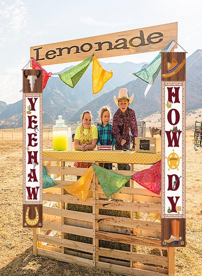 SUPERDANT Yeehaw Howdy Decorations Western Hoedown Welcome Door Banner Party Decoration Set Cowboy Porch Wild West Sign Welcome Cowboy Banner Hanging Decoration for Western Party Door - Image 5