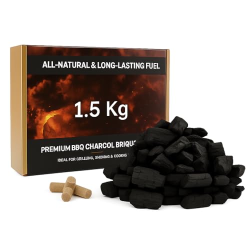 PulGos 1.5kg Pack of Charcoal Briquettes| All Natural Long Lasting Coal for Barbecue| Coal for Cooking & Grilling| BBQ Koila for Camping & Cooking| Koyla with Fire Starter Husk for Home & Outdoor Use - Image 1