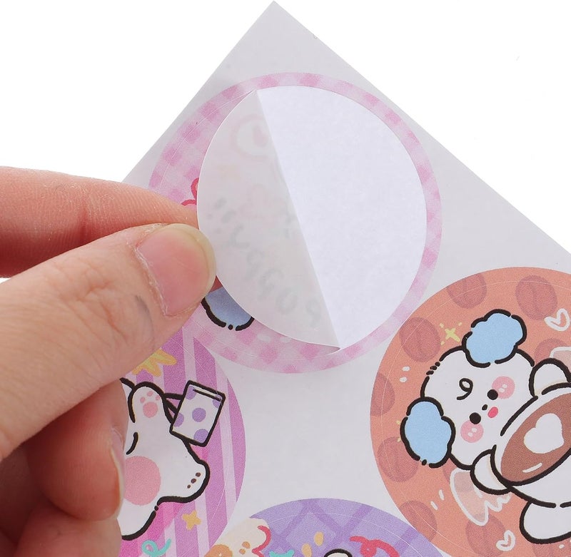 ULTECHNOVO 100 Sheets Cartoon Dog Sealing Stickers for Baking Packaging and Scrapbooking, Round Label Sticker Dots with Colorful Puppy Illustrations for Envelope Seals and Planner Decoration - Image 4